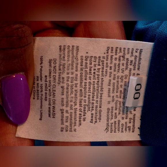 Alyce Paris turquoise sequined sparkling Special Occasion mini dress in size 00 - Picture 5 of 8